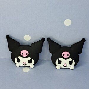 Pair Charms for Sandals Shoes Crocs Jibbitz Bunny Face Halloween w Skull Silicon